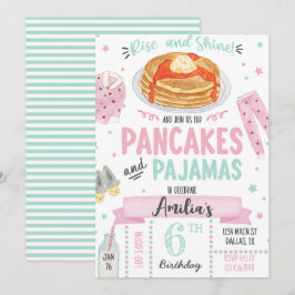 Pancakes und Pajamas Geburtstagsparty Einladung