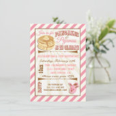 Pancakes und Pajamas Geburtstagsparty Einladungen (Stehend Vorderseite)