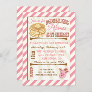 Pancakes und Pajamas Geburtstagsparty Einladungen