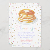 Pancakes und Pajamas Glitzer Dot Star Kind Geburts Dankeskarte (Vorne/Hinten)