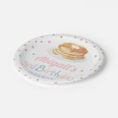 Pancakes und Pajamas Glitzer Dot Star Kind Geburts Pappteller (Schrägansicht)