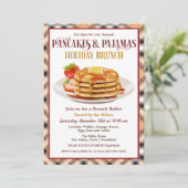 Pancakes und Pajamas Holiday Brunch Einladung (Stehend Vorderseite)