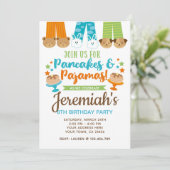 Pancakes und Pajamas Junge Einladung zum Geburtsta (Stehend Vorderseite)
