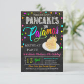 Pancakes und Pajamas Party Einladung (Stehend Vorderseite)