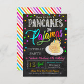 Pancakes und Pajamas Party Einladung (Vorne/Hinten)