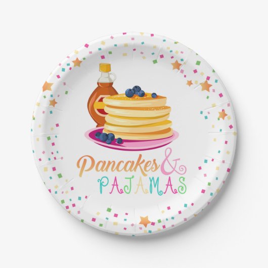 Pancakes und Pajamas Plate Pappteller (Vorderseite)