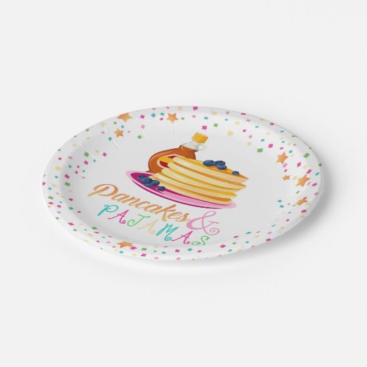 Pancakes und Pajamas Plate Pappteller (Schrägansicht)