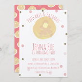 Pancakes und Pajamas Sleepover Girl Confetti Kraft Einladung (Vorne/Hinten)