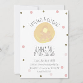 Pancakes und Pajamas Sleepover Girls Confetti Einladung