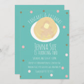 Pancakes und Pajamas Sleepover Girls | Confetti Einladung (Vorne/Hinten)