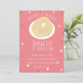 Pancakes und Pajamas Sleepover Girls Confetti Pink Einladung (Stehend Vorderseite)