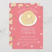 Pancakes und Pajamas Sleepover Girls Confetti Pink Einladung (Vorne/Hinten)