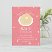 Pancakes und Pajamas Sleepover Girls Confetti Pink Einladung (Stehend Vorderseite)