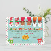 Pancakes und Pajamas Urlaub Einladung (Stehend Vorderseite)