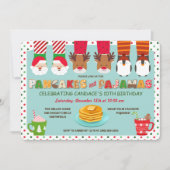 Pancakes und Pajamas Urlaub Einladung (Vorderseite)