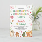 Pancakes und Pajamas Weihnachten Geburtstag Einladung (Stehend Vorderseite)