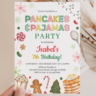 Pancakes und Pajamas Weihnachten Geburtstag Einladung