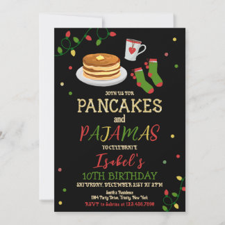 Pancakes und Pajamas Weihnachten Geburtstag Einladung