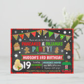 Pancakes und Pajamas Weihnachts-Einladung Einladung (Stehend Vorderseite)