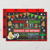 Pancakes und Pajamas Weihnachts-Einladung Einladung (Vorne/Hinten)