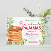 Pancakes und Pajamas Weihnachts-Einladung Einladung (Stehend Vorderseite)