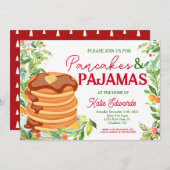 Pancakes und Pajamas Weihnachts-Einladung Einladung (Vorne/Hinten)