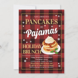 Pancakes und Pajamas Weihnachts-Party Einladung