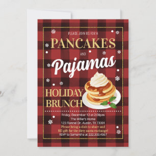 Pancakes und Pajamas Weihnachts-Party Einladung