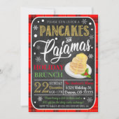 Pancakes und Pajamas Weihnachts-Party Einladung (Vorderseite)