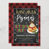 Pancakes und Pajamas Weihnachts-Party Einladung (Vorne/Hinten)