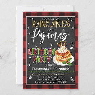 Pancakes und Pajamas Weihnachts-Party Einladung