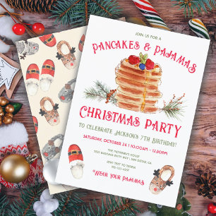 Pancakes und Pajamas Weihnachtsfeier Einladung