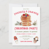 Pancakes und Pajamas Weihnachtsfeier Einladung (Vorderseite)