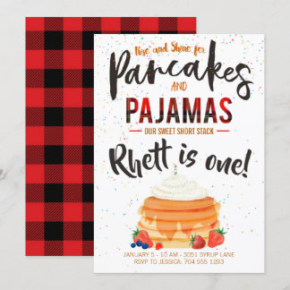 Pancakes und Pajamas zum Geburtstag Einladung