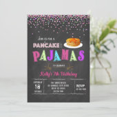 Pancakes und Pjamas Einladung (Stehend Vorderseite)