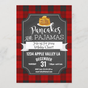 Pancakes und Pjamas Weihnachtsfest Party Einladung