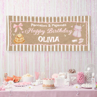 Pancakes und Pyjamas Banner - Kraftpapier Stil