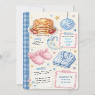 Pancakes und Pyjamas Geburtstagseinladung Einladung