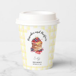 Pancakes und Schnuller Gingham Kariert Baby Shower Pappbecher