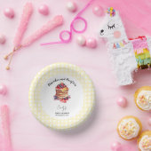 Pancakes und Schnuller Gingham Kariert Baby Shower Pappteller (Party)