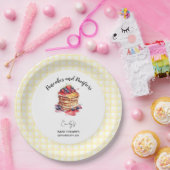 Pancakes und Schnuller Gingham Kariert Baby Shower Pappteller (Party)