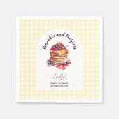 Pancakes und Schnuller Gingham Kariert Baby Shower Serviette (Vorderseite)