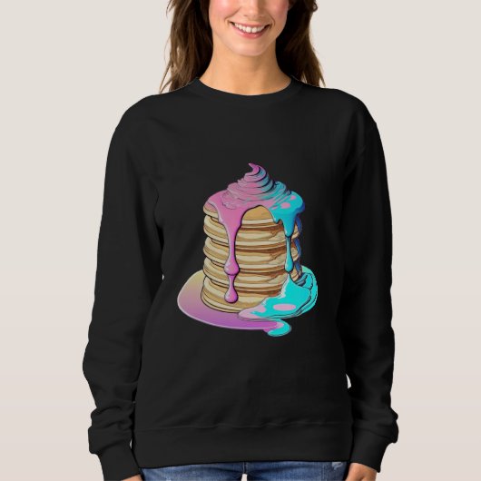 Pancakes Vaporwave Retrowave Aesthetic Sweatshirt (Vorderseite)