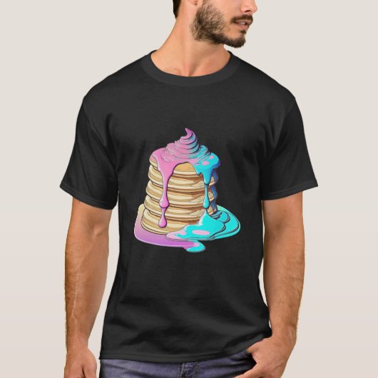 Pancakes Vaporwave Retrowave Aesthetic T-Shirt (Vorderseite)