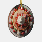 Pancakes Whipped Creme and Strawberries Christmas Keramik Ornament (Rechts)