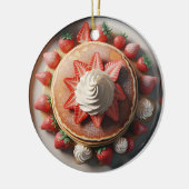 Pancakes Whipped Creme and Strawberries Christmas Keramik Ornament (Links)