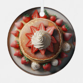Pancakes Whipped Creme and Strawberries Christmas Ornament Aus Metall (Vorderseite)