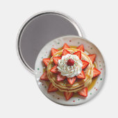 Pancakes with Whipped Cream & Christmas Sprinkles Magnet (Vorderseite/Rückseite)