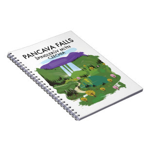 Pancava-Fälle Špindlerův Mlýn, Tschechien Reiseber Notizblock