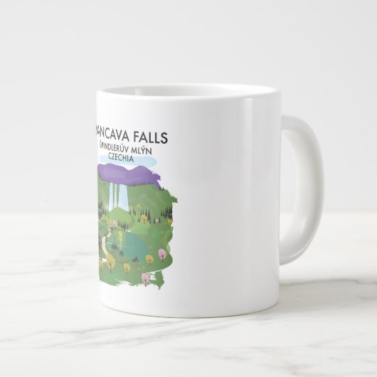 Pancava Falls Špindlerův Mlýn, Tschechien Reisepos Jumbo-Tasse (Vorderseite Rechts)